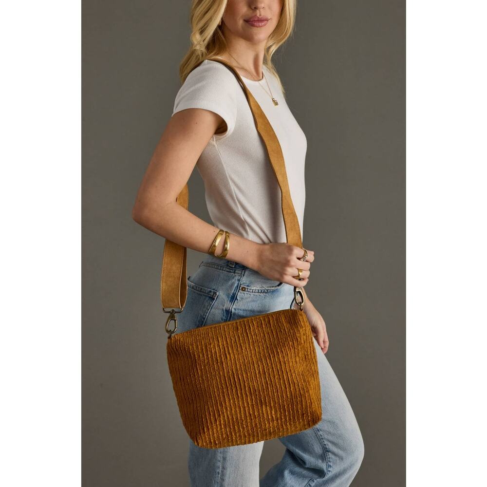 Dark Mustard Cotton Corduroy Crossbody